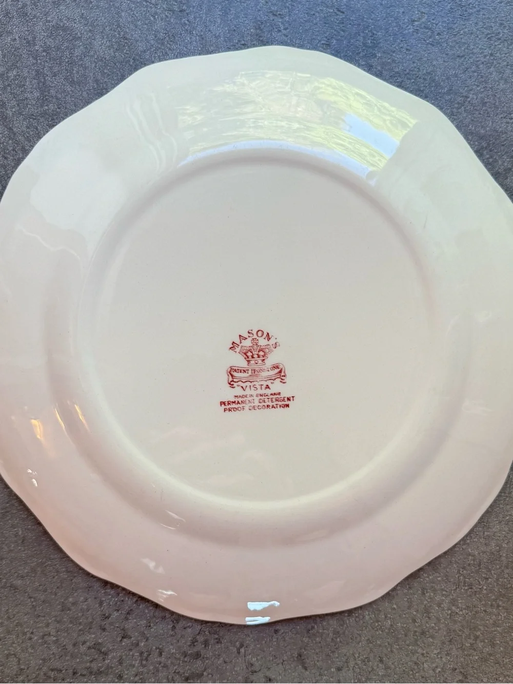 Vintage Mason's “Vista Pink”Transferware Dinner Plate